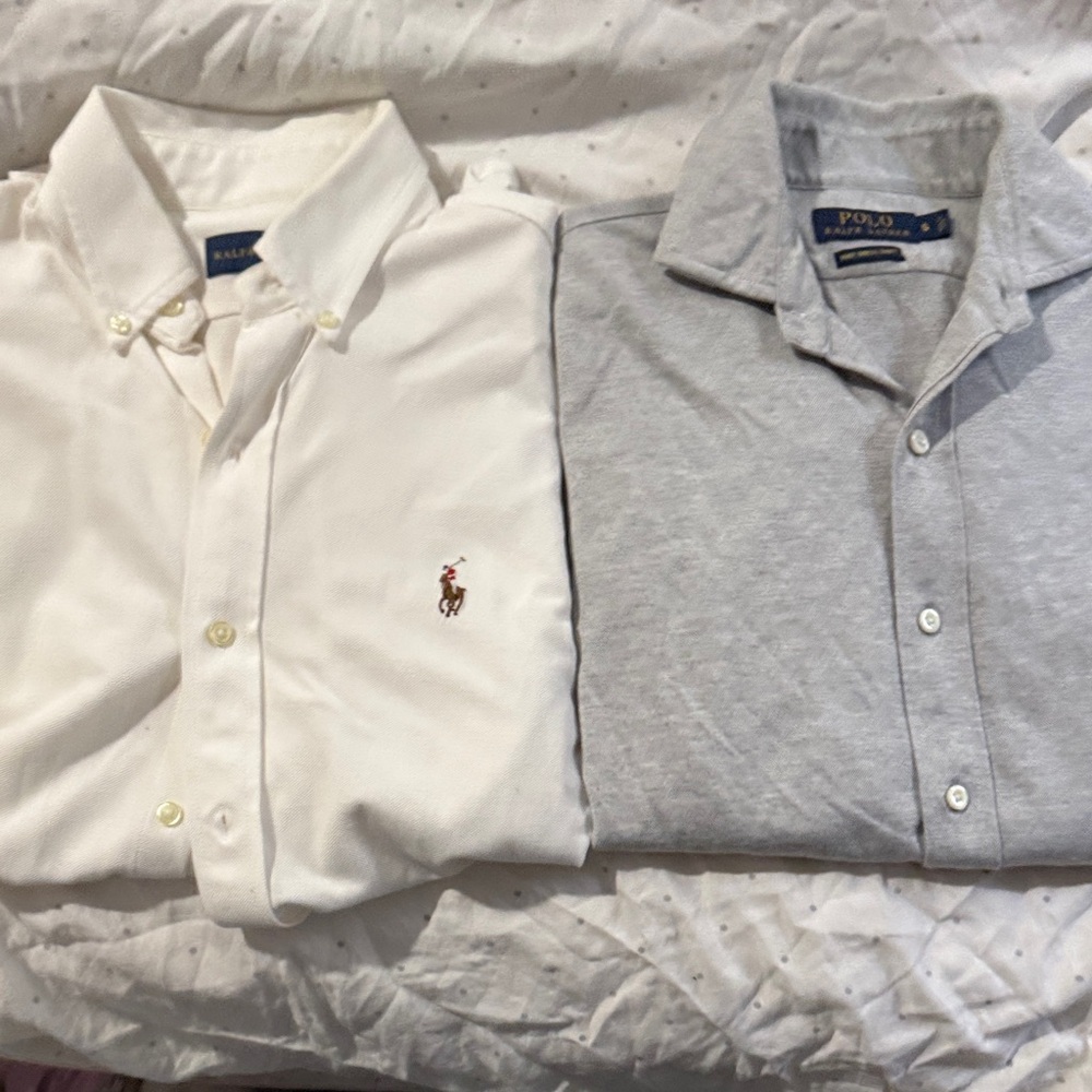Polo by Ralph Lauren Men's Classic White and Gray Shirts